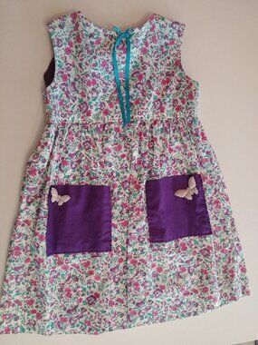 Handmade Floral Dress ,Like New, Smoke Free, Measurements in Picture